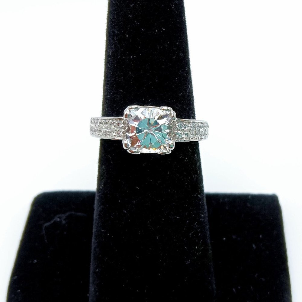 NEW Sterling Silver 925 Cubic Zirconia Pave Band Ring